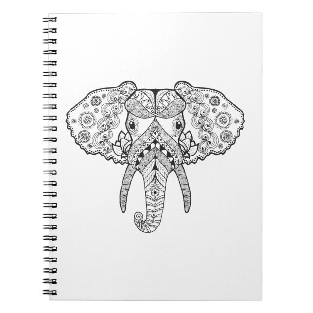 Cuaderno Zentangle inspiró el elefante (Frente)