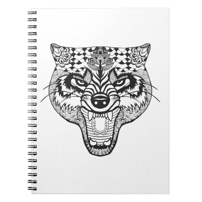 Cuaderno Zentangle inspiró el lobo (Frente)