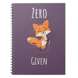 Cuaderno Zero Fox Given Funny Fox Pun Gifts Humor Saying