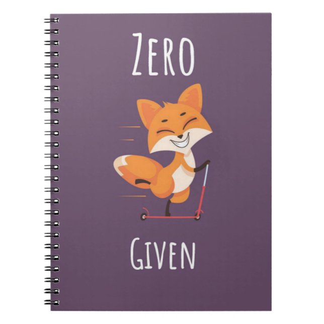 Cuaderno Zero Fox Given Funny Fox Pun Gifts Humor Saying (Frente)