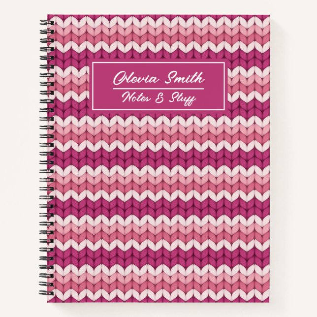 Cuaderno Zig Zag rosa de punto (Anverso)