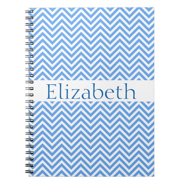 Cuaderno Zigzag Chevron Patrón de zigzag personalizado Blan (Frente)