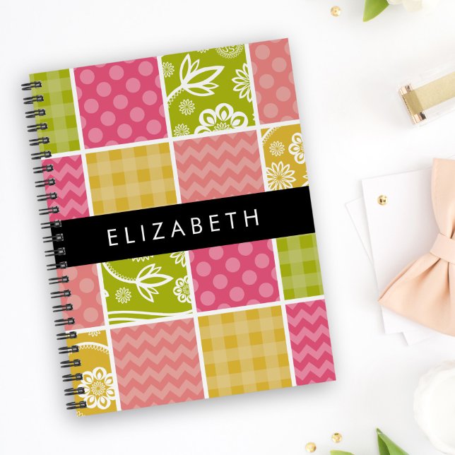 Cuaderno Zigzag, Chevron, Polka Dots, Gingham, Su Nombre (Subido por el creador)