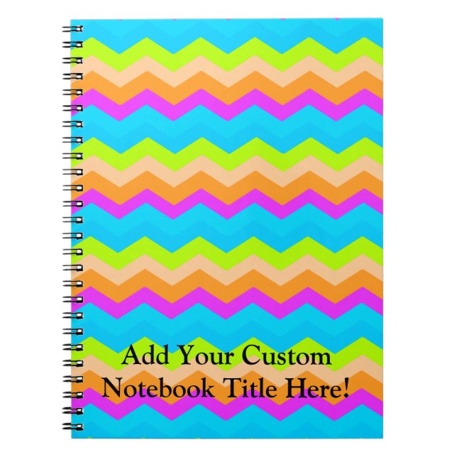 Cuaderno Zigzag de neón del arco iris (Frente)