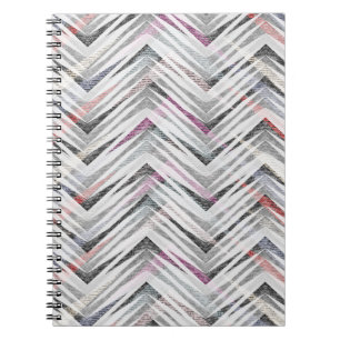 Cuaderno Zigzag, geométrico, gris, lilac, rosa, negro, tira