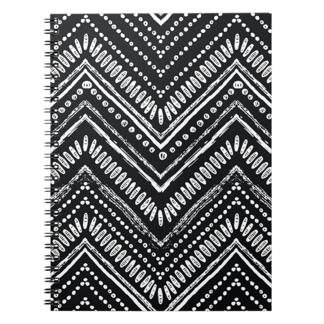 Cuaderno Zigzag Stripes: Étnica de mano detenida (Frente)