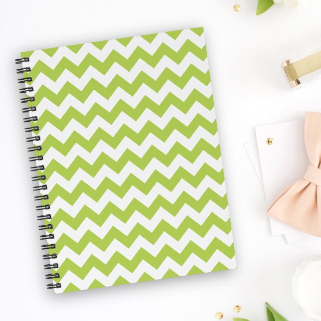 Cuaderno Zigzag verde, Chevron verde, patrón geométrico (Subido por el creador)