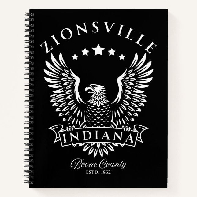 Cuaderno Zionsville Boone County Indiana Vintage Eagle (Anverso)