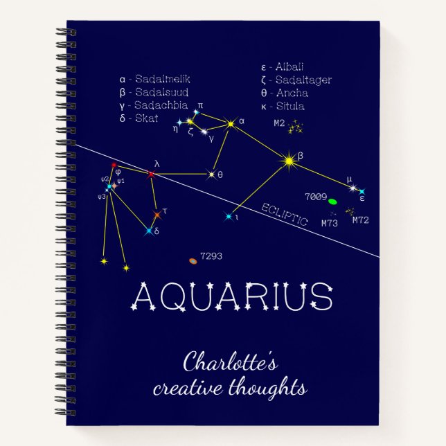 Cuaderno Zodiac Constellation Aquarius (Anverso)