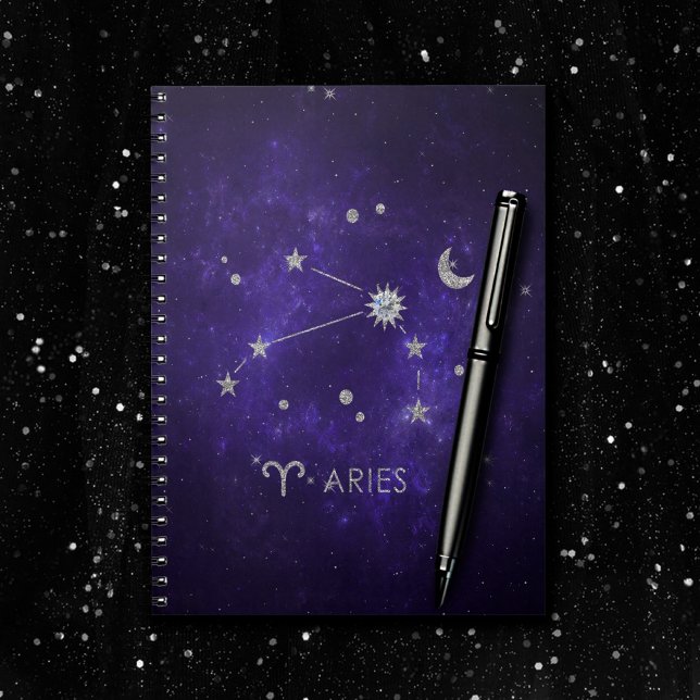 Cuaderno Zodiac Purple Aries | Horoscopio Astrológico Cósmi (Subido por el creador)