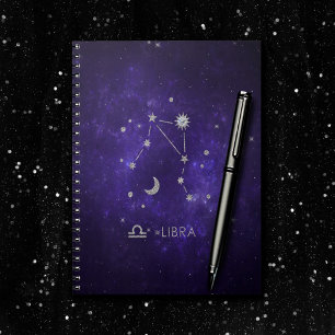 Cuaderno Zodiac Purple Libra   Horoscopio Astrológico Cósmi