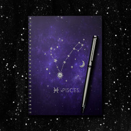 Cuaderno Zodiac Purple Pisces | Horoscopio Astrológico Cósm