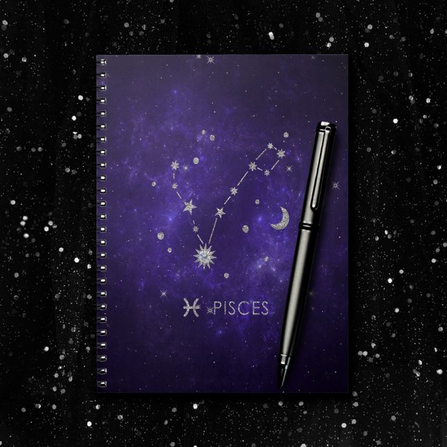Cuaderno Zodiac Purple Pisces | Horoscopio Astrológico Cósm (Subido por el creador)