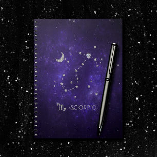 Cuaderno Zodiac Purple Scorpio   Cosmic Astrology Horoscope