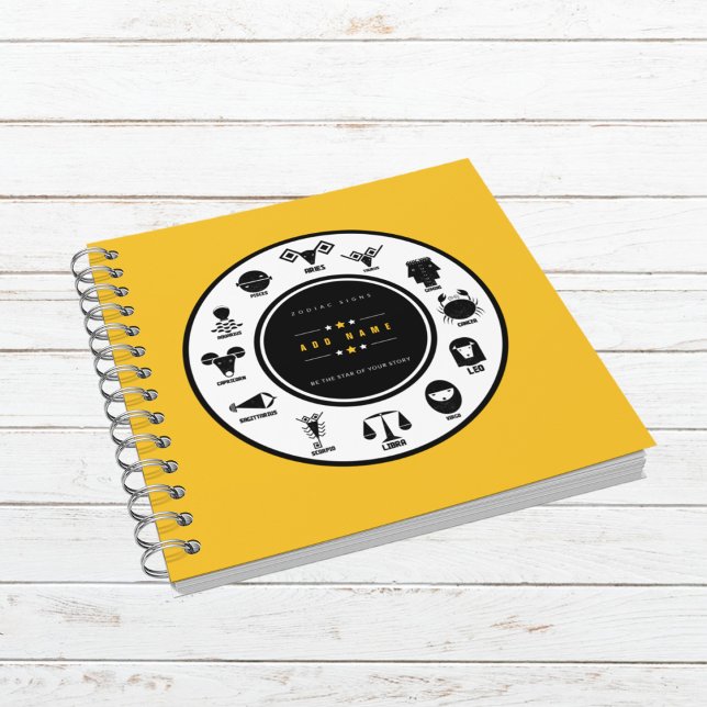 Cuaderno Zodiaco Indio Personalizado - Cubierta Amarilla (Customize Your Cosmic Journey.)