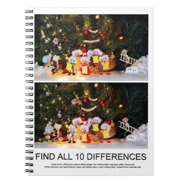 Cuaderno Zoekplaatje van 10 verschillen van de Kerstfubby's (Frente)