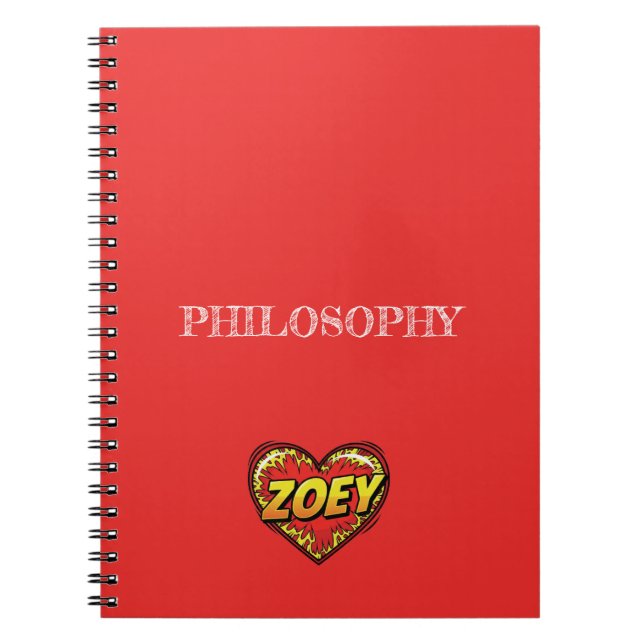 Cuaderno Zoey Heart Red (Frente)