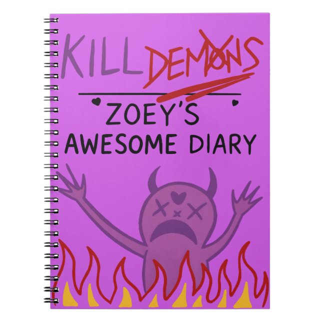 Cuaderno Zoey’s Awesome Diary – Funny Purple Demon Notebook (Frente)