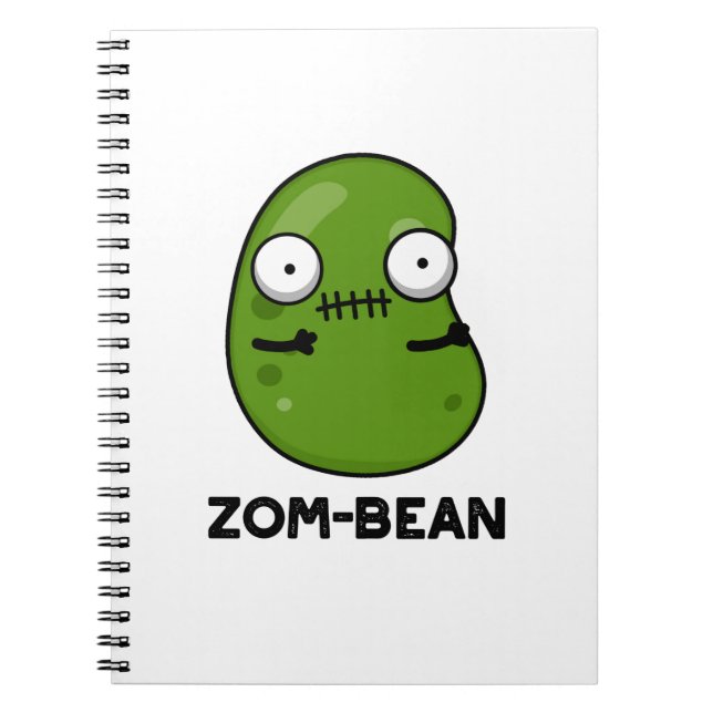 Cuaderno Zom-bean Funny Halloween Zombie Bean Pun (Frente)
