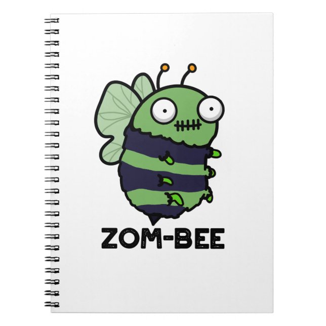 Cuaderno Zom-bee Funny Halloween Zombie Bee Pun (Frente)