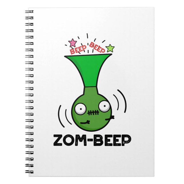 Cuaderno Zom-beep Funny Halloween Zombie Honker Pun (Frente)