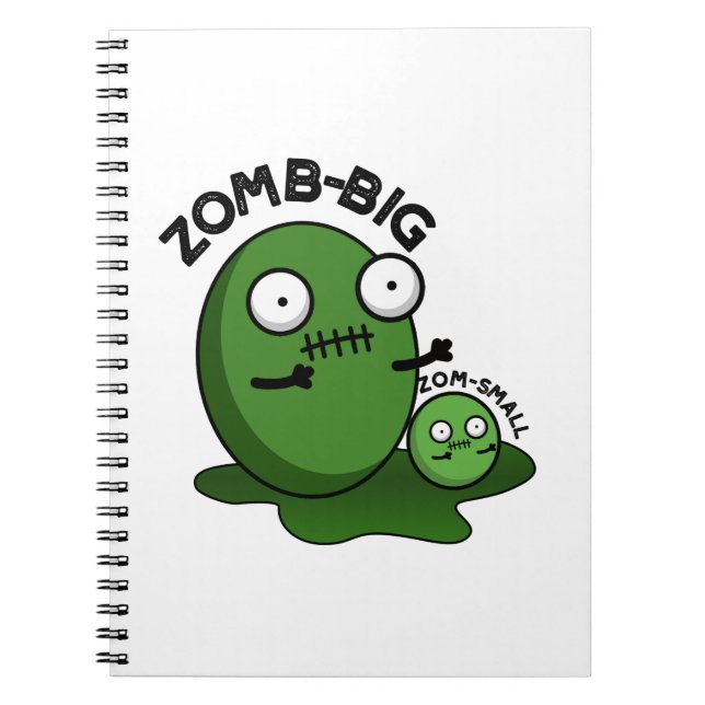 Cuaderno Zom-big Zom-pequeño Funny Halloween Zombie Pun (Frente)