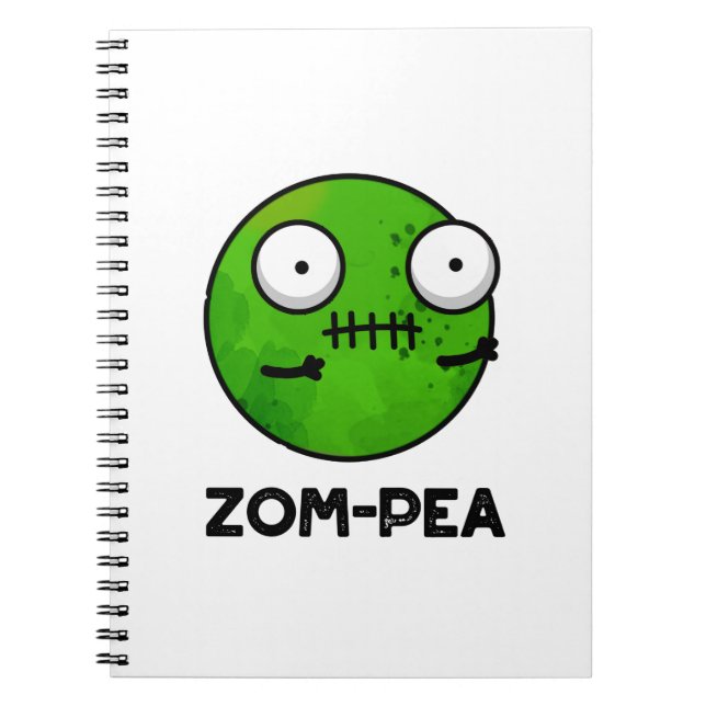 Cuaderno Zom-pea Funny Halloween Zombie Pea Pun (Frente)