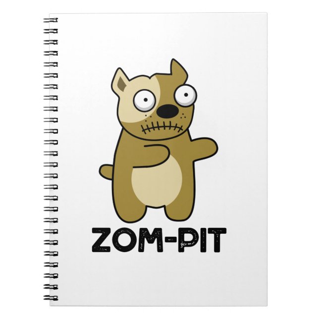 Cuaderno Zom-pit Funny Halloween Zombie Pit Bull Pun (Frente)