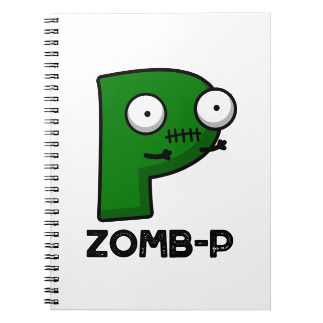 Cuaderno Zomb-P Funny Halloween Zombie Alphabet Pun (Frente)