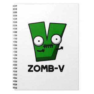 Cuaderno Zomb-V Funny Halloween Zombie Alphabet V Pun
