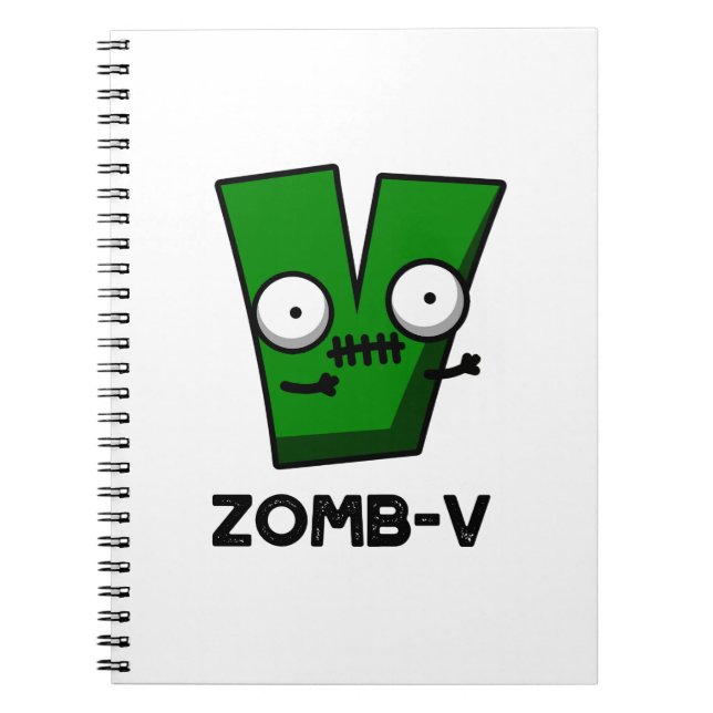 Cuaderno Zomb-V Funny Halloween Zombie Alphabet V Pun (Frente)