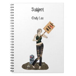 Cuaderno Zombie Pin Up Chica Protesta 2 Bloc de notas espir