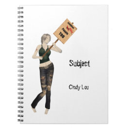 Cuaderno Zombie Pin Up Chica Protesta I Bloc de notas en es