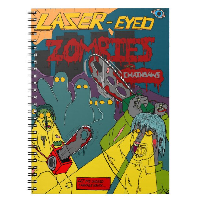 Cuaderno Zombies con ojos láser con bloc de notas de Chains (Frente)