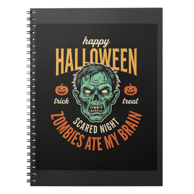 Cuaderno Zombies de Halloween se Comieron Mi Cerebro (Frente)