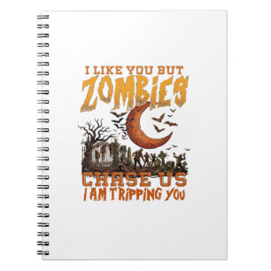 Cuaderno Zombies nos persiguen Halloween Cementerio Luna Cr