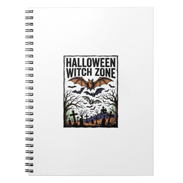 Cuaderno Zona de Bruja de Halloween Diseño Antiguo de Murci (Frente)