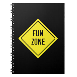 Cuaderno Zona de diversión Rótulo de tráfico Bloc de no