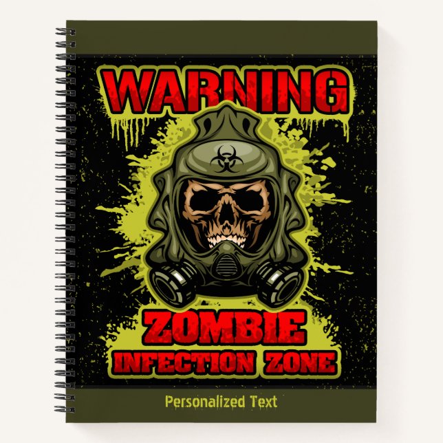 Cuaderno Zona de infección zombie de advertencia (Anverso)