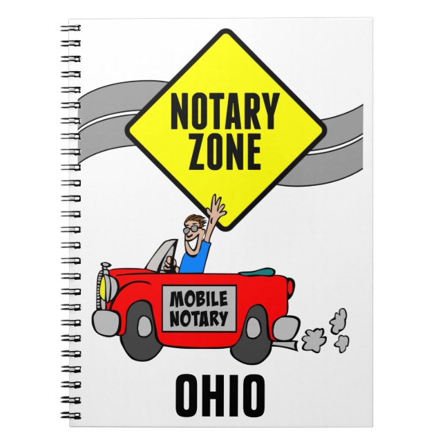 Cuaderno Zona de notario móvil Coche deportivo rojo Ohio (Frente)