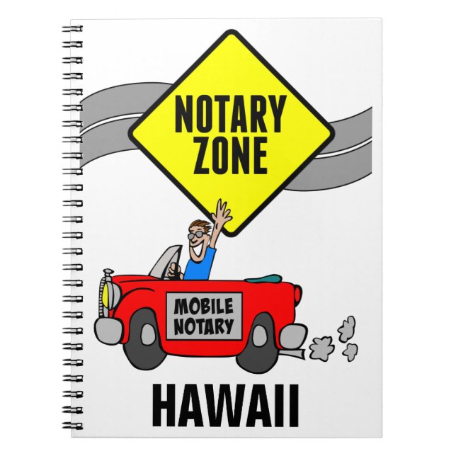 Cuaderno Zona de notario móvil Red Sports Car Hawaii (Frente)