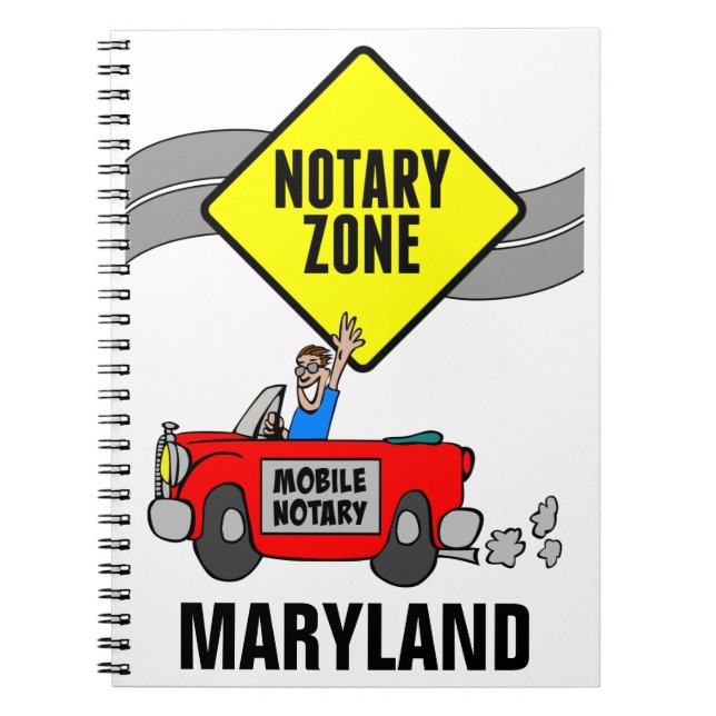 Cuaderno Zona de notario móvil Red Sports Car Maryland (Frente)