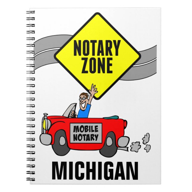 Cuaderno Zona de notario móvil Red Sports Car Michigan (Frente)