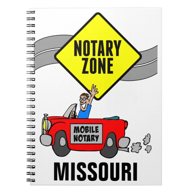 Cuaderno Zona de notario móvil Red Sports Car Missouri (Frente)