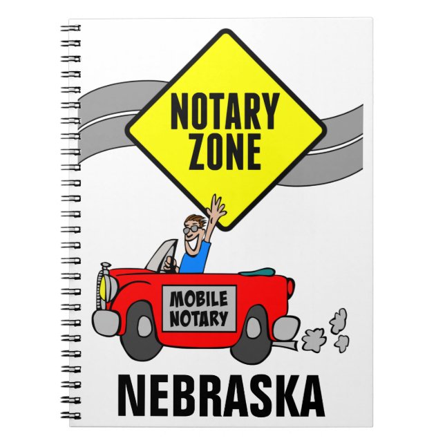 Cuaderno Zona de notario móvil Red Sports Car Nebraska (Frente)