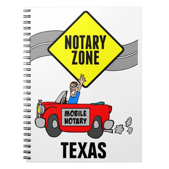 Cuaderno Zona de notario móvil Red Sports Car Texas (Frente)