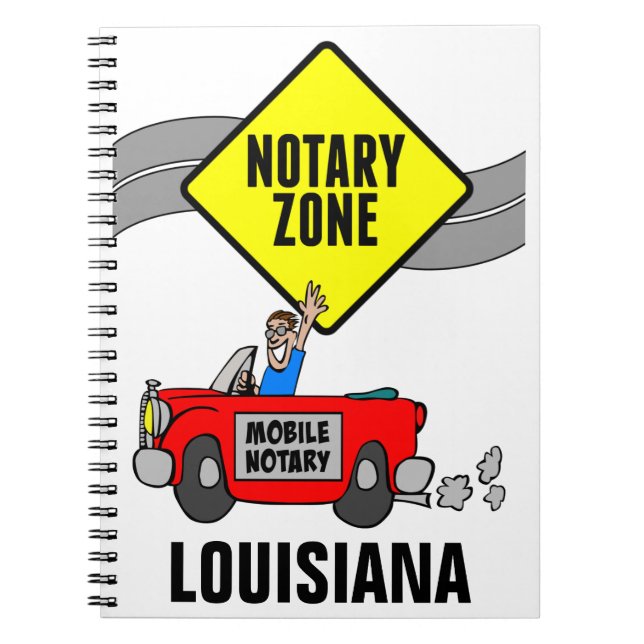 Cuaderno Zona notarial móvil Coche deportivo rojo Louisiana (Frente)