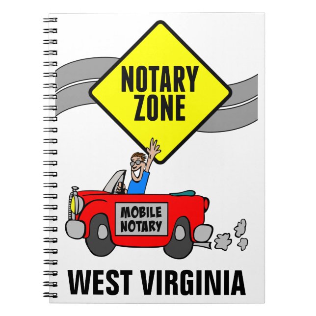 Cuaderno Zona notarial móvil Coche deportivo rojo Virginia  (Frente)