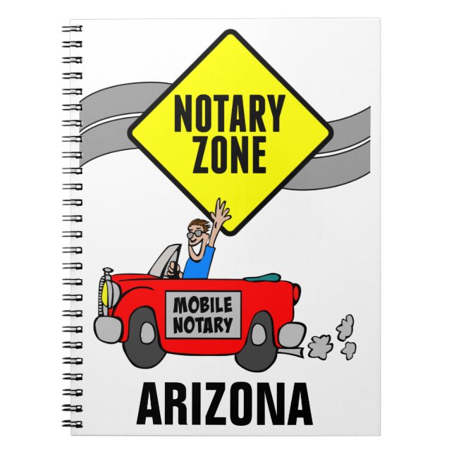 Cuaderno Zona notarial móvil Red Sports Car Arizona (Frente)