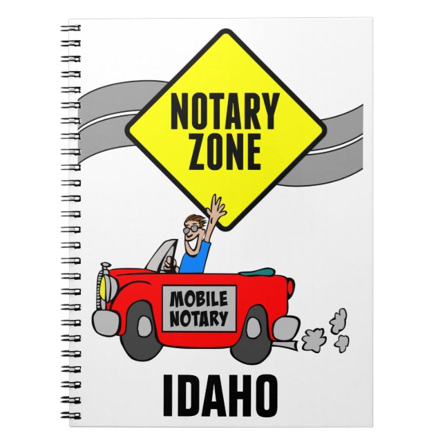 Cuaderno Zona notarial móvil Red Sports Car Idaho (Frente)